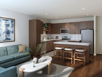 Living and kitchen area